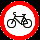 изображение велосипеда на белом круге с красной границей